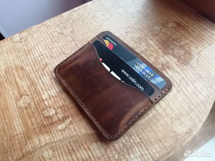 Картхолдер из натуральной кожи ручная работа