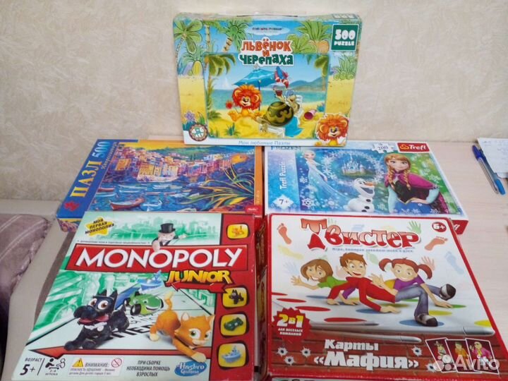 Настоль игры+пазлы 160/200/500 элем и коврики-пазл