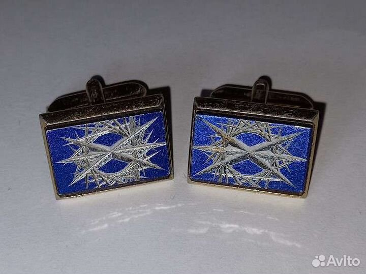 Запонки синие СССР