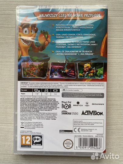 Crash Bandicoot 4 : It’s All About Time Nintendo