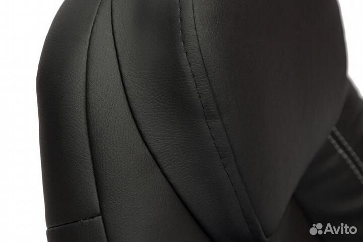 Кресло Boss люкс хром экокожа, черный/черный перфо