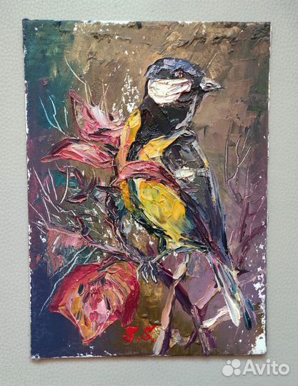 Картина маслом миниатюра текстурная