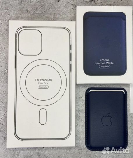 Чехол c magsafe на iPhone + apple leather wallet