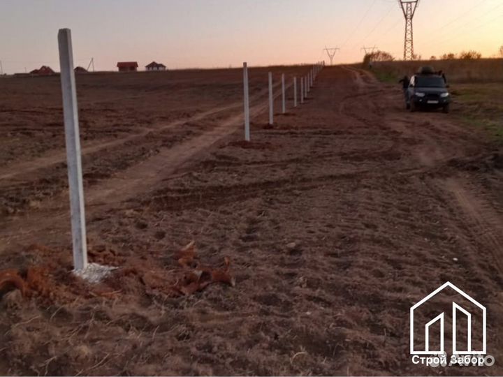 Для забора из сетки Рабица столб