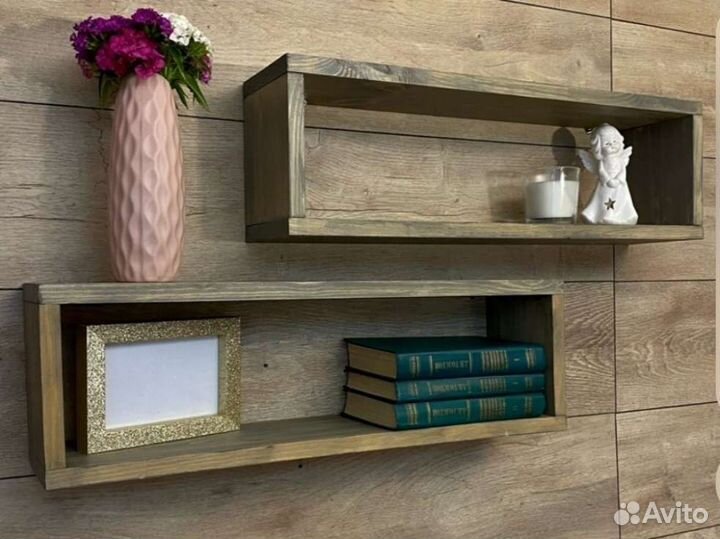 Полка настенная из массива дерева