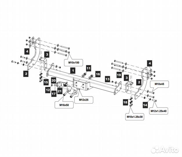 Фаркоп Baltex для Mercedes Sprinter 1996-2006, (бе