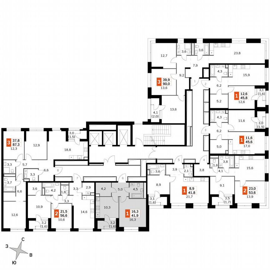 1-к. квартира, 42,4 м², 4/4 эт.