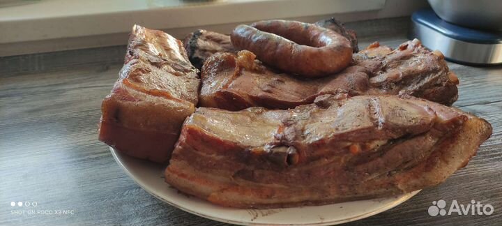 Домашняя колбаса, копченое мясо