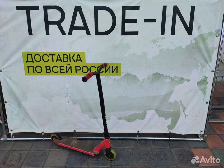 089371 Самокат Tech Team X-Fan черно-зеленый (бу)