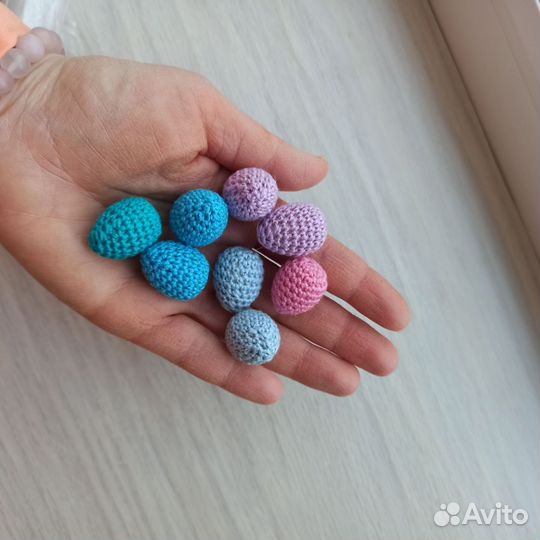 Амигуруми птичье с гнездо с яицами