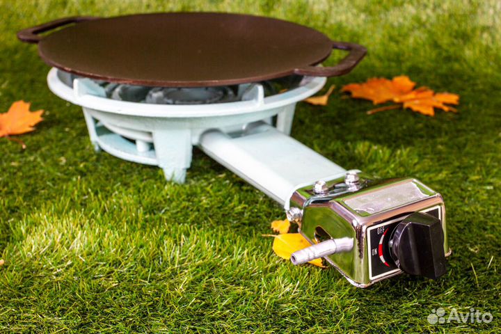 Портативная чугунная газовая плита с ветрозащитой