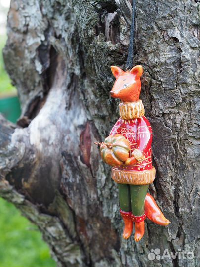 Елочная игрушка ручной работы Лисенок