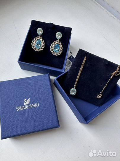 Swarovski комплект серьги кулон