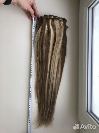 Натуральные Волосы на заколках мега объем 55 см