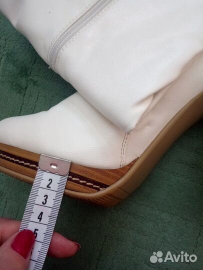 Сапоги- ботфорты белые (еврозима)