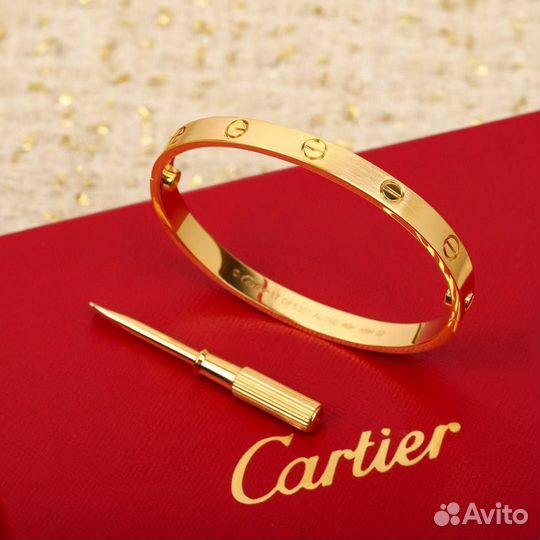 Браслет Cartier Love матовый Жёлтое золото