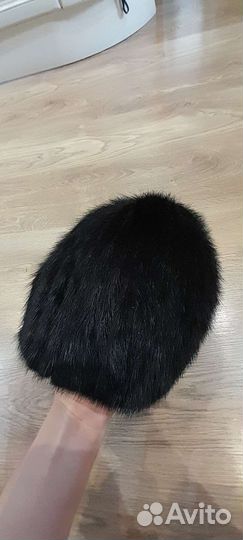Шапка норковая женская вязаная