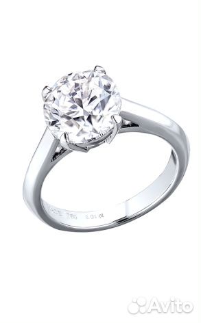 Кольцо GIA 2,00 ct F/VVS2 Round Cut Diamond