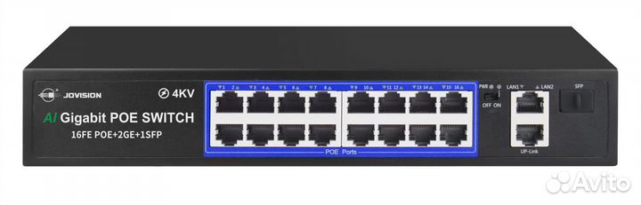 POE коммутатор JVS-S19-16P-240W 16/2 порта