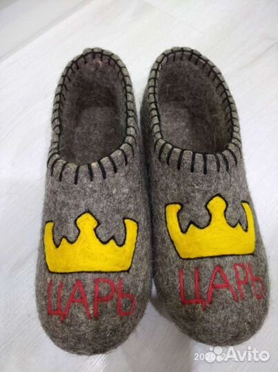 Домашние тапочки из овечьей шерсти