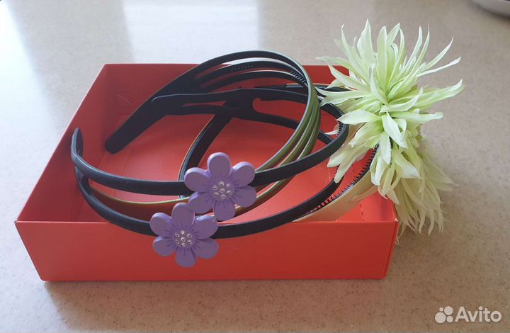 Комплект ободков для волос с цветком