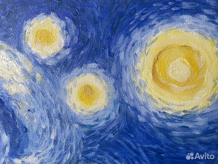 Картина маслом Звёздная ночь 30х40см