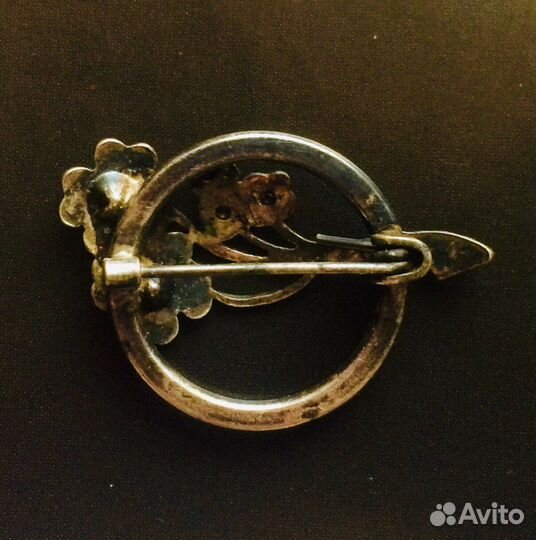 Винтажная брошь Букет эмаль