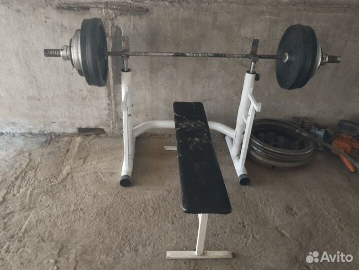 Штанга олимпийская 160кг+стойки и лавка