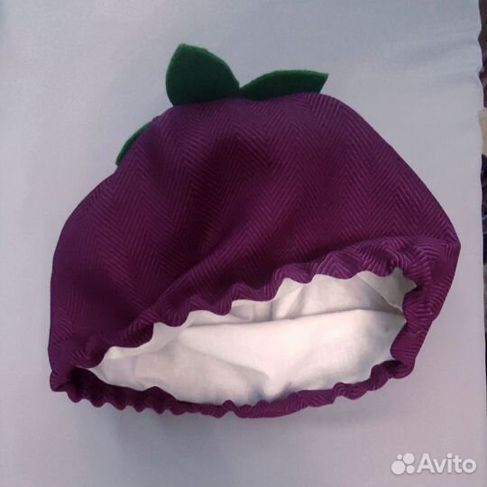 Баклажан шапка-маска новая детская