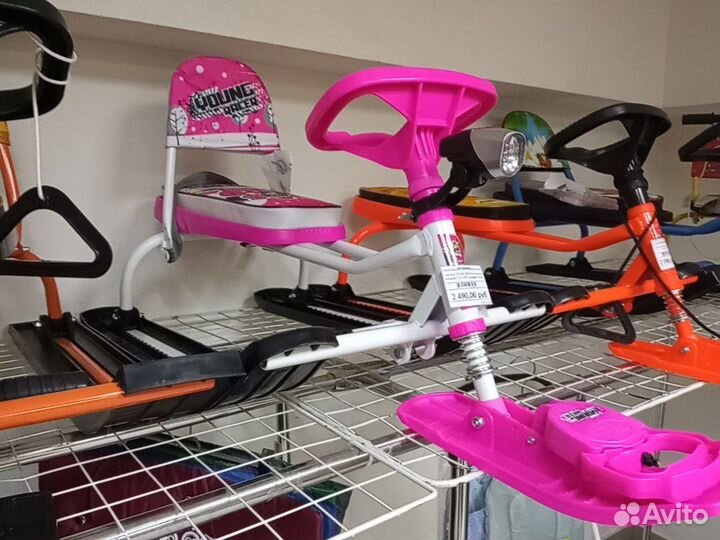 Снегокат Ника-Барс со Спинкой и без разные Новые