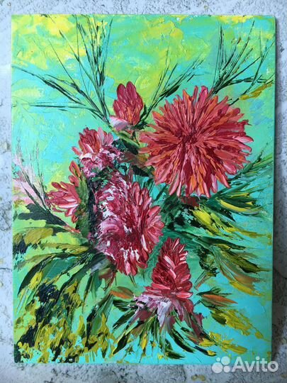 Картина маслом, Цветочная миниатюра