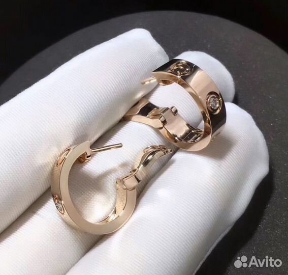 Золотые серьги Cartier