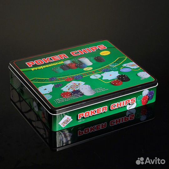 Покер, набор для игры (карты 2 колоды, фишки 500 ш