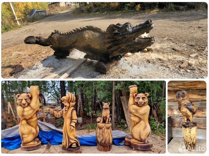 Деревянные фигуры для дачи