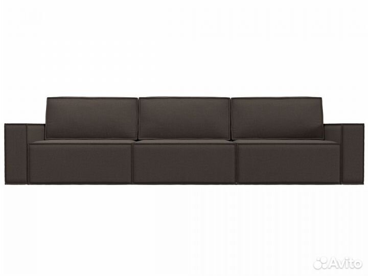 Диван прямой Куба лонг, рогожка, амур коричневый