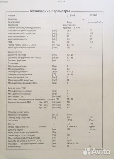 Газовый котел Protherm Рысь 23 bove