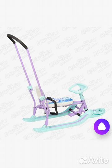 Снегокат с родительский ручкой