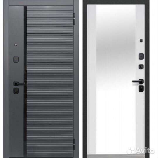 Входная дверь «Люксор 2мдф Горизонталь зеркало»