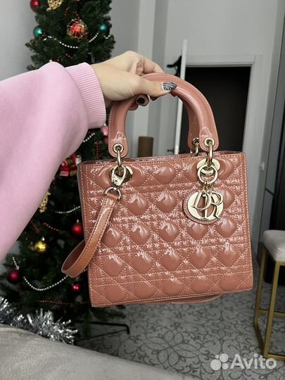 Сумка dior lady dior новая пудровый цвет