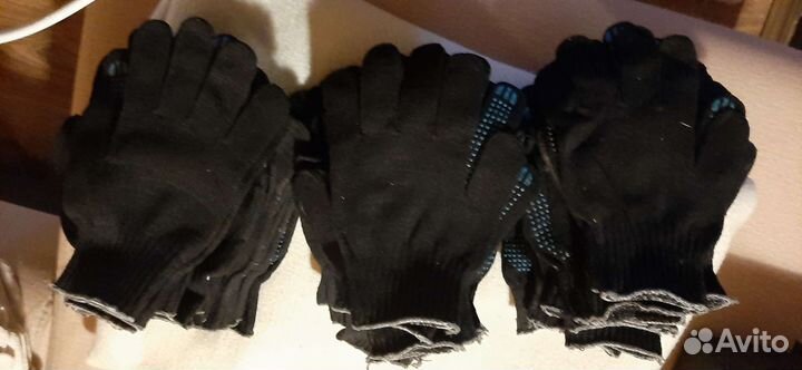 Перчактки х/б,белые и черные рабочие