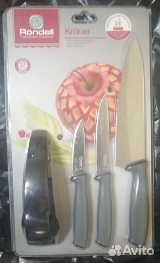 Набор ножей Rondell с ножеточкой