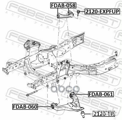 Сайлентблок рычага ford explorer III 02-05 пер