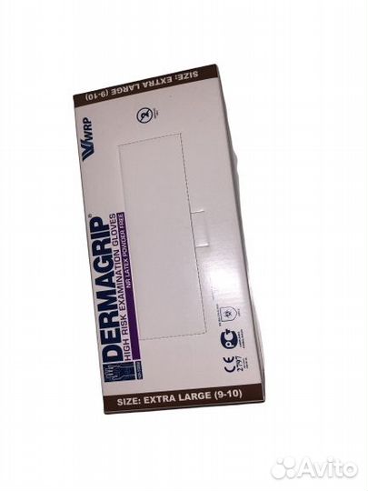 Перчатки латексные Dermagrip High Risk, 300 мм, M