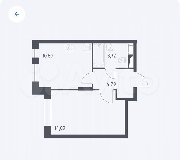 1-к. квартира, 32 м², 7/17 эт.