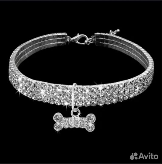 Ошейник в стразах для маленьких собак/кошек