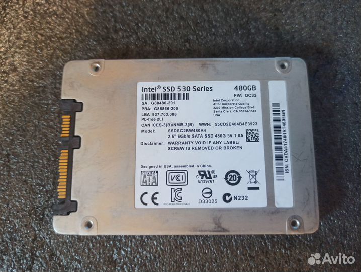 SSD Intel 530 ssdsc2BW480A4 480 Гб SATA