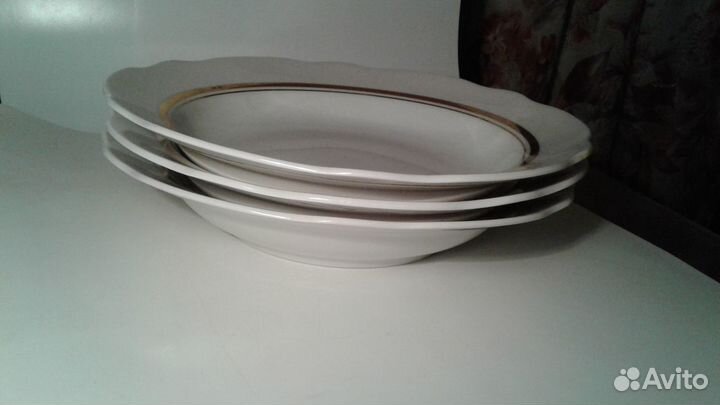 3 Штуки Глубоких Суповых Тарелки