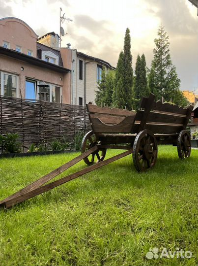 Телега большая деревянная для сада