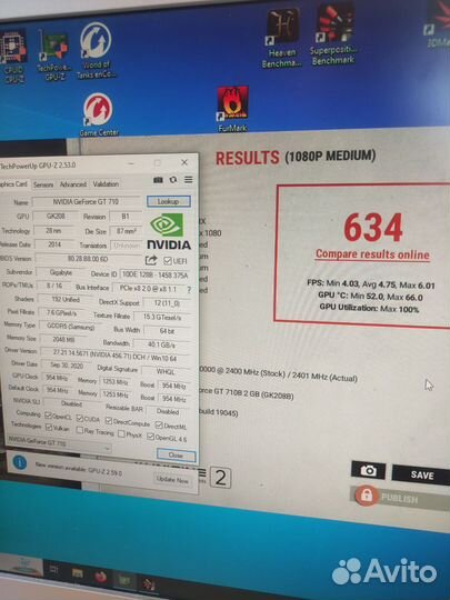 Видеокарта GT 710 2 GB DDR5 (без доп. питания)