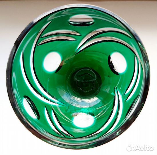 Бокал, фужер цветной хрусталь Германия 1960-е ручн